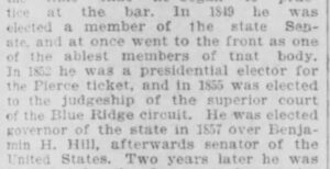 Joseph Emerson Brown Presidential Elector Mention The Morning News Dec 1 1894
