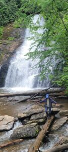 Helton Creek Falls Log Walking 2