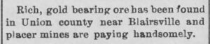 Rich Gold Bearing Ore Found In Blairsville Nov 26 1897 Ajc