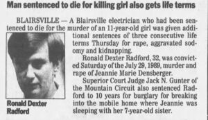 Ronald Radford Man Sentenced To Die For Killing Girl Also Gets Life Term Ajc May 11 1990